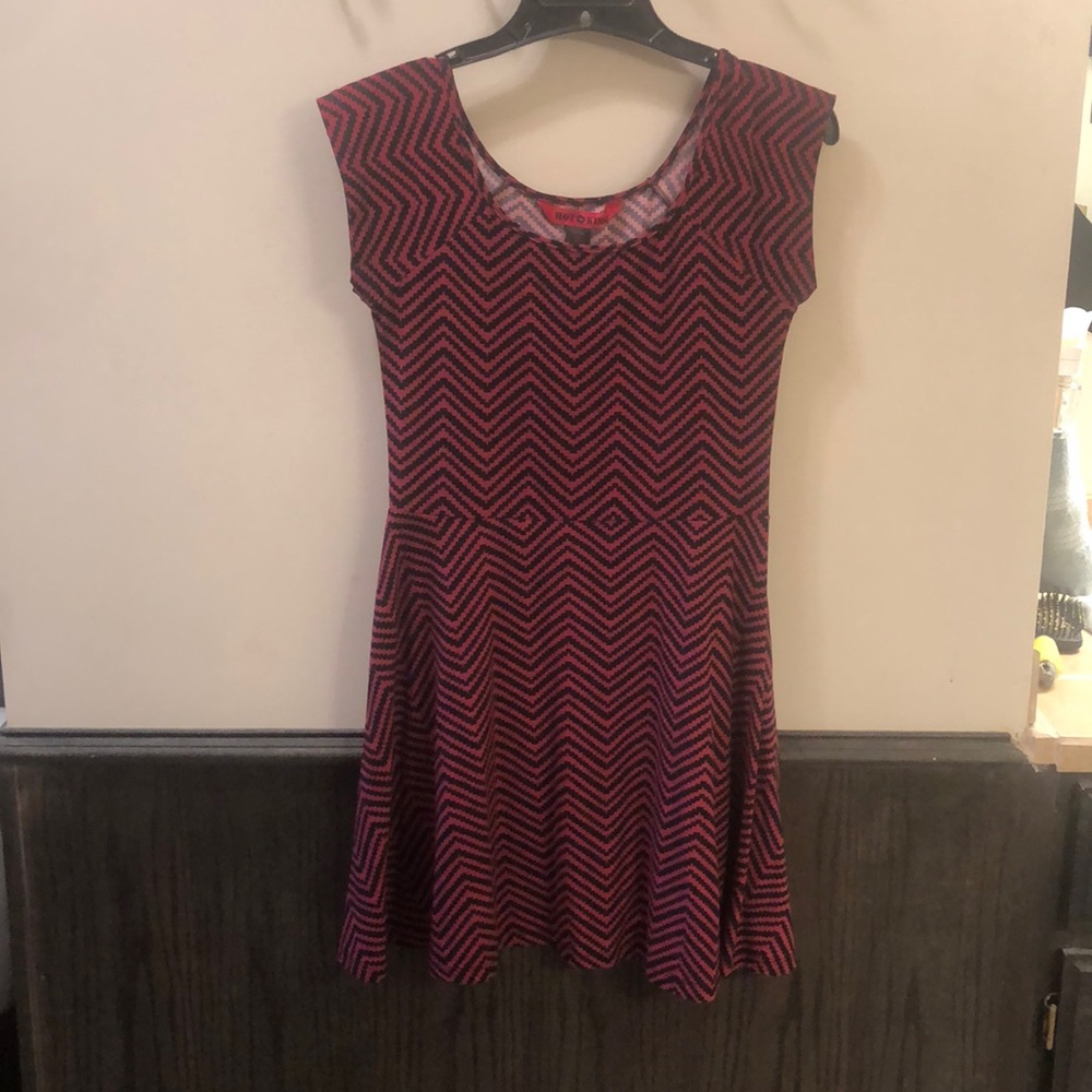 Black and maroon dress